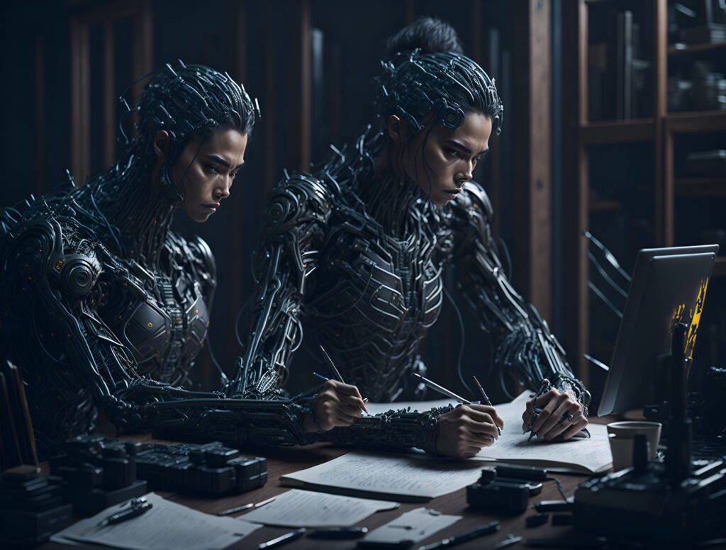 AI writers in library