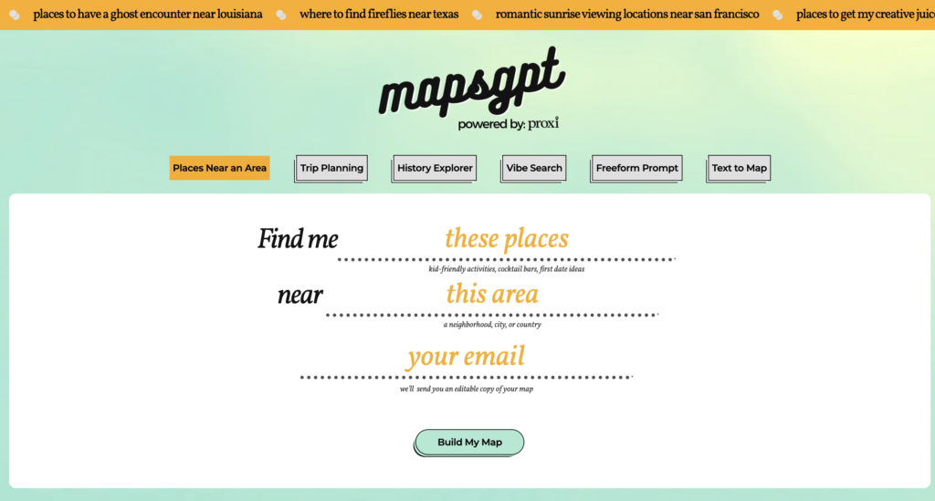 MapsGPT AI trip planner